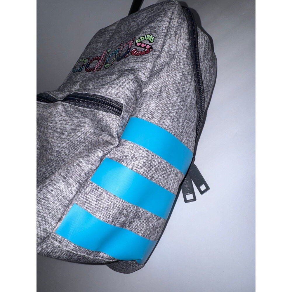 Adidas Santiago 2 Lunch Bag Jersey Grey Blue Pink 3 Stripes New B37 - Picture 4 of 9